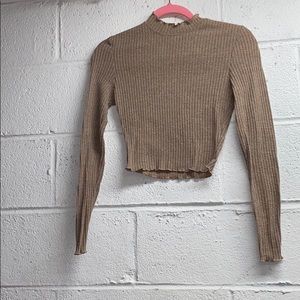 Shein Khaki Long Sleeve Shirt